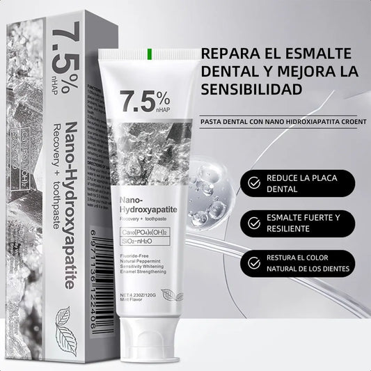 ¿Sensibilidad dental o esmalte débil? Repara tus dientes mientras los blanqueas - Crema Dental Con Nano Hidroxiapatita al 7.5% (LA ORIGINAL)